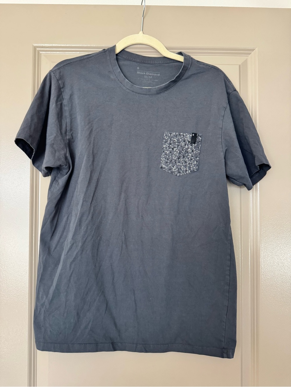 Men's Black Diamond T-Shirt with Patterned Pocket